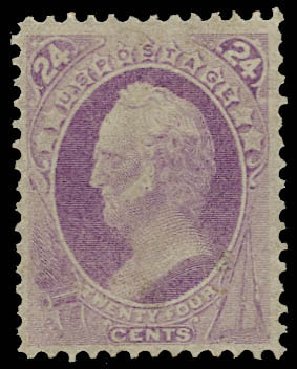 US Stamp Value Scott Catalog 153: 24c 1870 Winfield Scott Without Grill. Daniel Kelleher Auctions, Jun 2012, Sale 630, Lot 1377