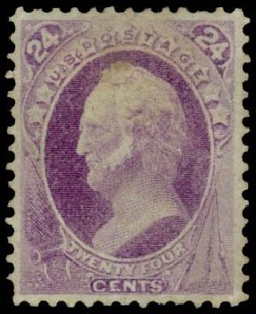 Value of US Stamp Scott Catalogue #153 - 1870 24c Winfield Scott Without Grill. Daniel Kelleher Auctions, Dec 2013, Sale 640, Lot 157