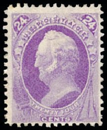 Values of US Stamp Scott Catalog 153 - 1870 24c Winfield Scott Without Grill. Schuyler J. Rumsey Philatelic Auctions, Apr 2015, Sale 60, Lot 2157