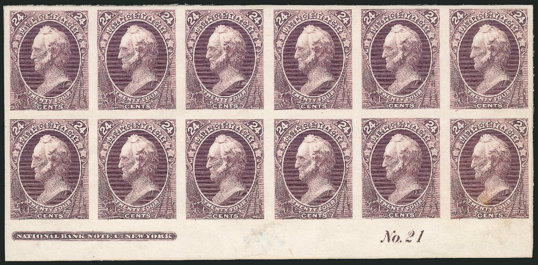 Prices of US Stamps Scott 153 - 1870 24c Winfield Scott Without Grill. Robert Siegel Auction Galleries, Nov 2013, Sale 1057, Lot 527