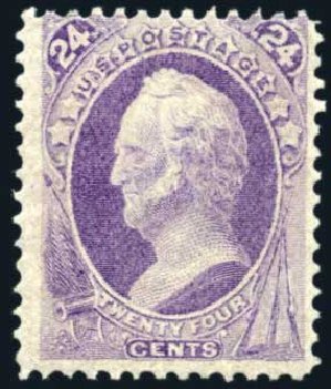 Prices of US Stamp Scott Catalogue # 153 - 24c 1870 Winfield Scott Without Grill. Harmer-Schau Auction Galleries, Feb 2010, Sale 84, Lot 1408