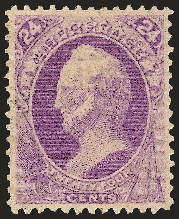 Value of US Stamp Scott Catalog #153: 24c 1870 Winfield Scott Without Grill. Robert Siegel Auction Galleries, Oct 2008, Sale 963, Lot 758