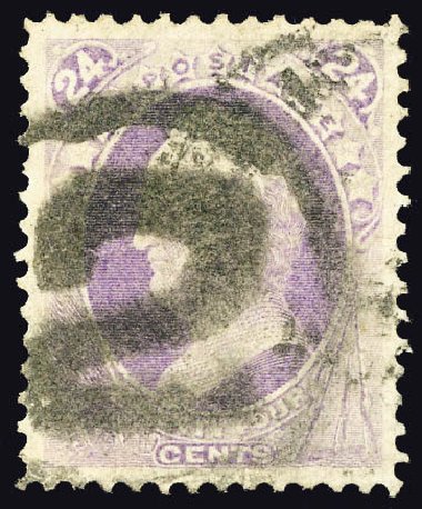 US Stamps Values Scott Catalog #153 - 1870 24c Winfield Scott Without Grill. Matthew Bennett International, Dec 2008, Sale 330, Lot 1639