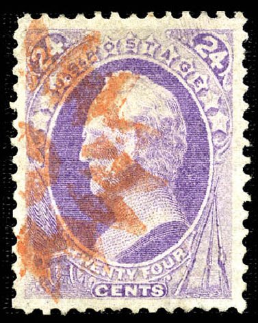 Cost of US Stamps Scott 153 - 24c 1870 Winfield Scott Without Grill. Matthew Bennett International, Mar 2012, Sale 344, Lot 4369