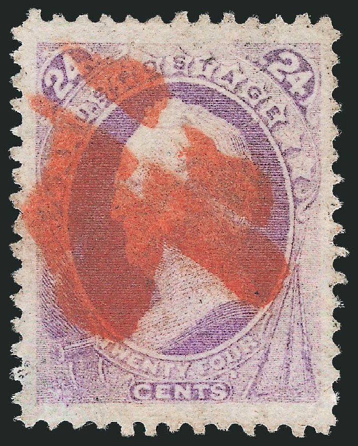 US Stamp Values Scott Catalogue 153 - 1870 24c Winfield Scott Without Grill. Robert Siegel Auction Galleries, Dec 2012, Sale 1037, Lot 1730