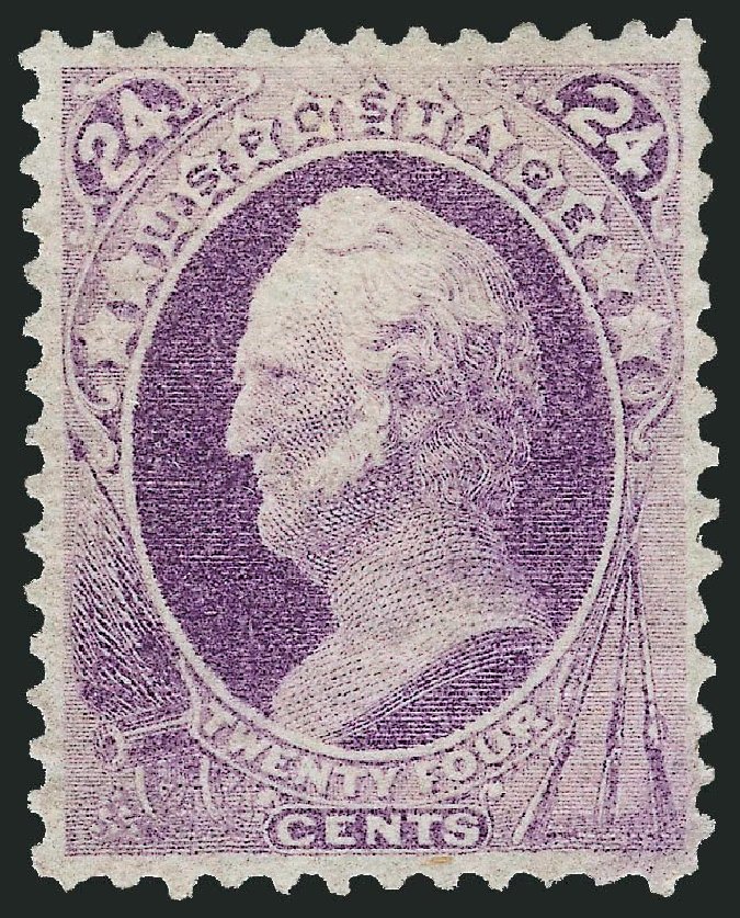 US Stamp Value Scott # 153 - 1870 24c Winfield Scott Without Grill. Robert Siegel Auction Galleries, Dec 2014, Sale 1090, Lot 1320