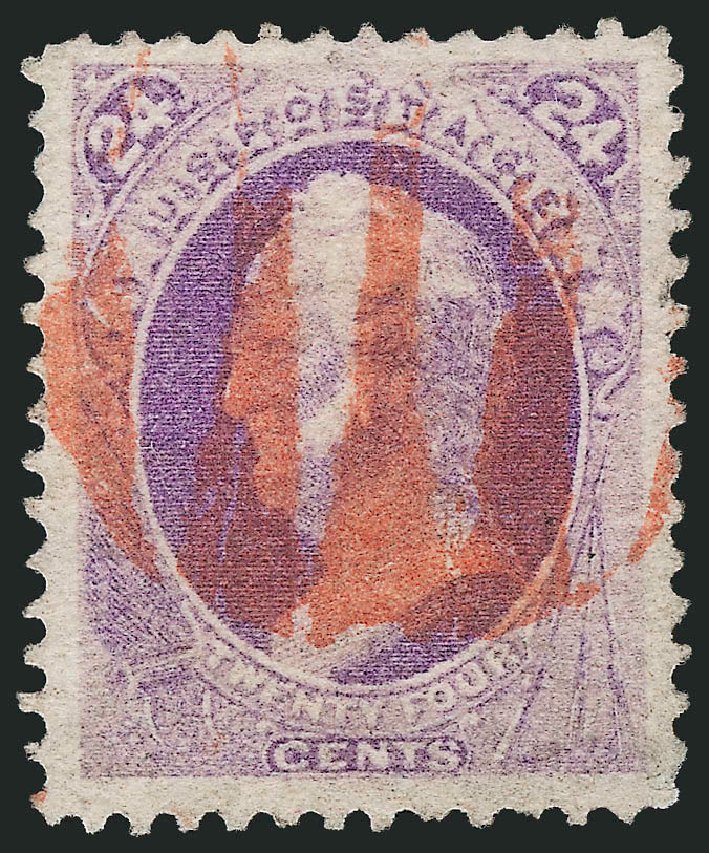 Values of US Stamp Scott Catalogue 153: 1870 24c Winfield Scott Without Grill. Robert Siegel Auction Galleries, Sep 2008, Sale 962, Lot 2440