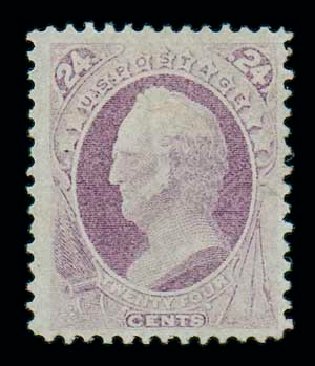 US Stamps Prices Scott Catalog 153: 24c 1870 Winfield Scott Without Grill. Matthew Bennett International, Dec 2007, Sale 325, Lot 1641