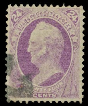 Cost of US Stamps Scott 153: 1870 24c Winfield Scott Without Grill. Daniel Kelleher Auctions, May 2014, Sale 652, Lot 291