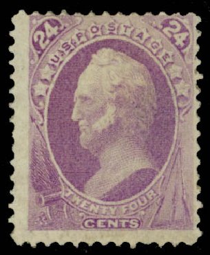 Cost of US Stamps Scott Cat. 153: 24c 1870 Winfield Scott Without Grill. Daniel Kelleher Auctions, Jan 2015, Sale 663, Lot 1391