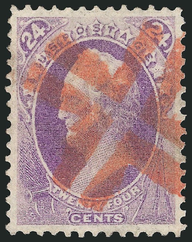 US Stamps Prices Scott Cat. # 153: 1870 24c Winfield Scott Without Grill. Robert Siegel Auction Galleries, Mar 2014, Sale 1067, Lot 1151