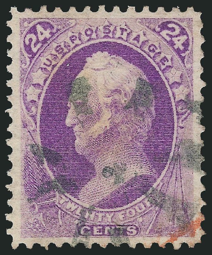 US Stamps Price Scott Catalogue # 153 - 24c 1870 Winfield Scott Without Grill. Robert Siegel Auction Galleries, Dec 2014, Sale 1090, Lot 1321