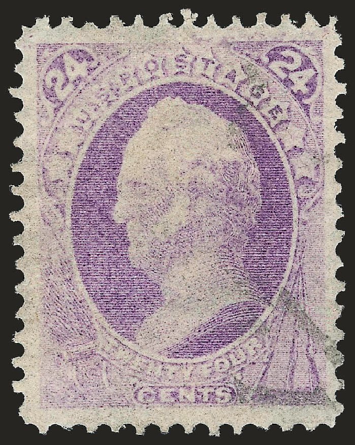 US Stamp Values Scott Catalogue #153: 1870 24c Winfield Scott Without Grill. Robert Siegel Auction Galleries, Jun 2009, Sale 975, Lot 1401