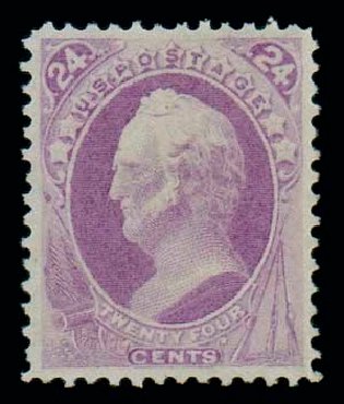 US Stamps Value Scott Cat. 153: 1870 24c Winfield Scott Without Grill. Matthew Bennett International, Dec 2007, Sale 324, Lot 1115