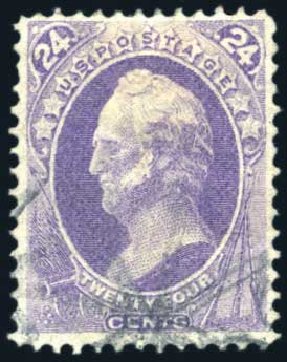 US Stamp Value Scott Cat. #153 - 1870 24c Winfield Scott Without Grill. Harmer-Schau Auction Galleries, Aug 2011, Sale 90, Lot 1315