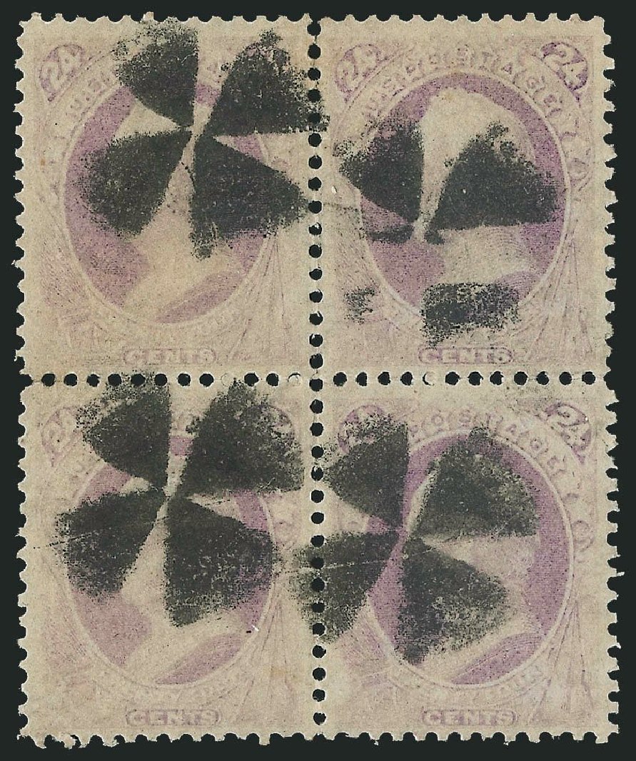 Cost of US Stamp Scott Cat. 153: 1870 24c Winfield Scott Without Grill. Robert Siegel Auction Galleries, Nov 2014, Sale 1084, Lot 3405