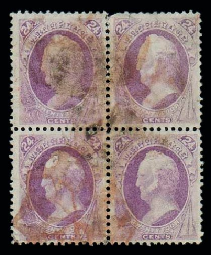 Value of US Stamps Scott #153 - 24c 1870 Winfield Scott Without Grill. Matthew Bennett International, Jun 2007, Sale 319, Lot 1192