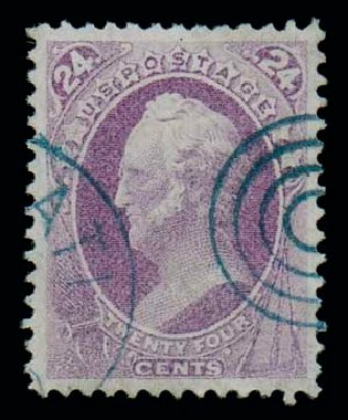Cost of US Stamp Scott #153 - 24c 1870 Winfield Scott Without Grill. Matthew Bennett International, Dec 2007, Sale 323, Lot 372