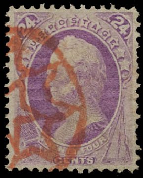 Costs of US Stamps Scott Catalogue # 153: 24c 1870 Winfield Scott Without Grill. Daniel Kelleher Auctions, Jan 2012, Sale 628, Lot 312