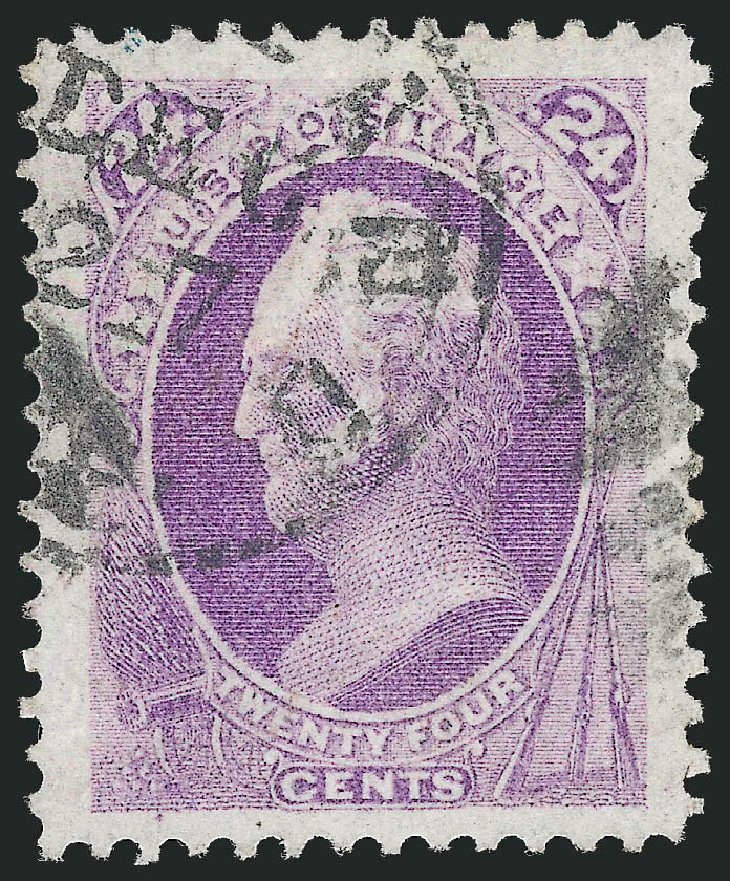 US Stamps Values Scott Catalogue # 153: 24c 1870 Winfield Scott Without Grill. Robert Siegel Auction Galleries, Sep 2012, Sale 1027, Lot 62