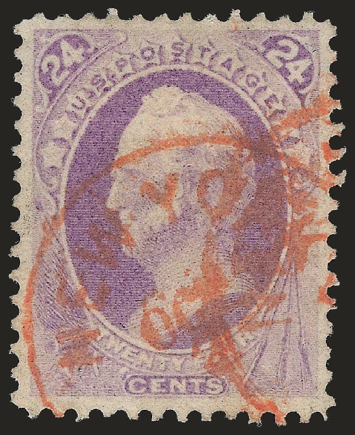 Value of US Stamp Scott Catalog # 153 - 1870 24c Winfield Scott Without Grill. Robert Siegel Auction Galleries, Sep 2009, Sale 976, Lot 1562