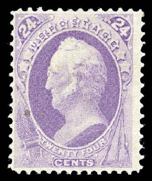 US Stamps Values Scott Catalog # 153: 1870 24c Winfield Scott Without Grill. Matthew Bennett International, Sep 2010, Sale 333, Lot 3546
