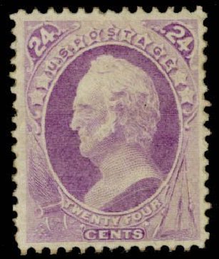 US Stamp Value Scott Catalog #153: 24c 1870 Winfield Scott Without Grill. Daniel Kelleher Auctions, Apr 2013, Sale 636, Lot 166
