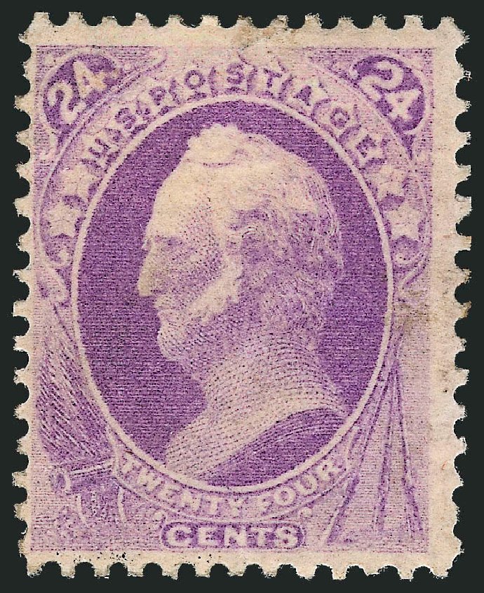 Values of US Stamp Scott Catalog #153: 1870 24c Winfield Scott Without Grill. Robert Siegel Auction Galleries, Mar 2012, Sale 1021, Lot 366