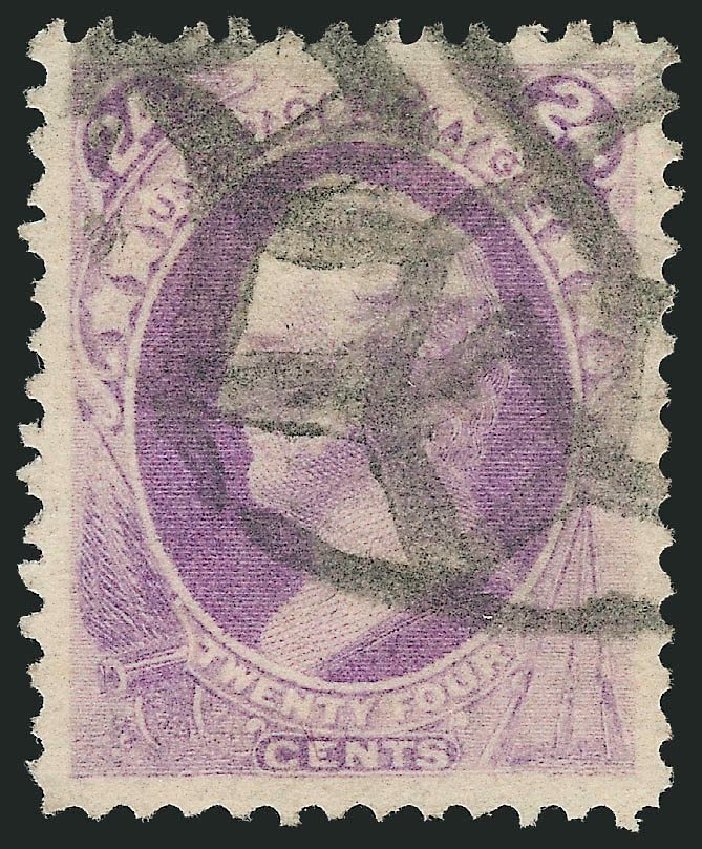 US Stamp Values Scott Catalog 153: 24c 1870 Winfield Scott Without Grill. Robert Siegel Auction Galleries, Mar 2013, Sale 1040, Lot 1416