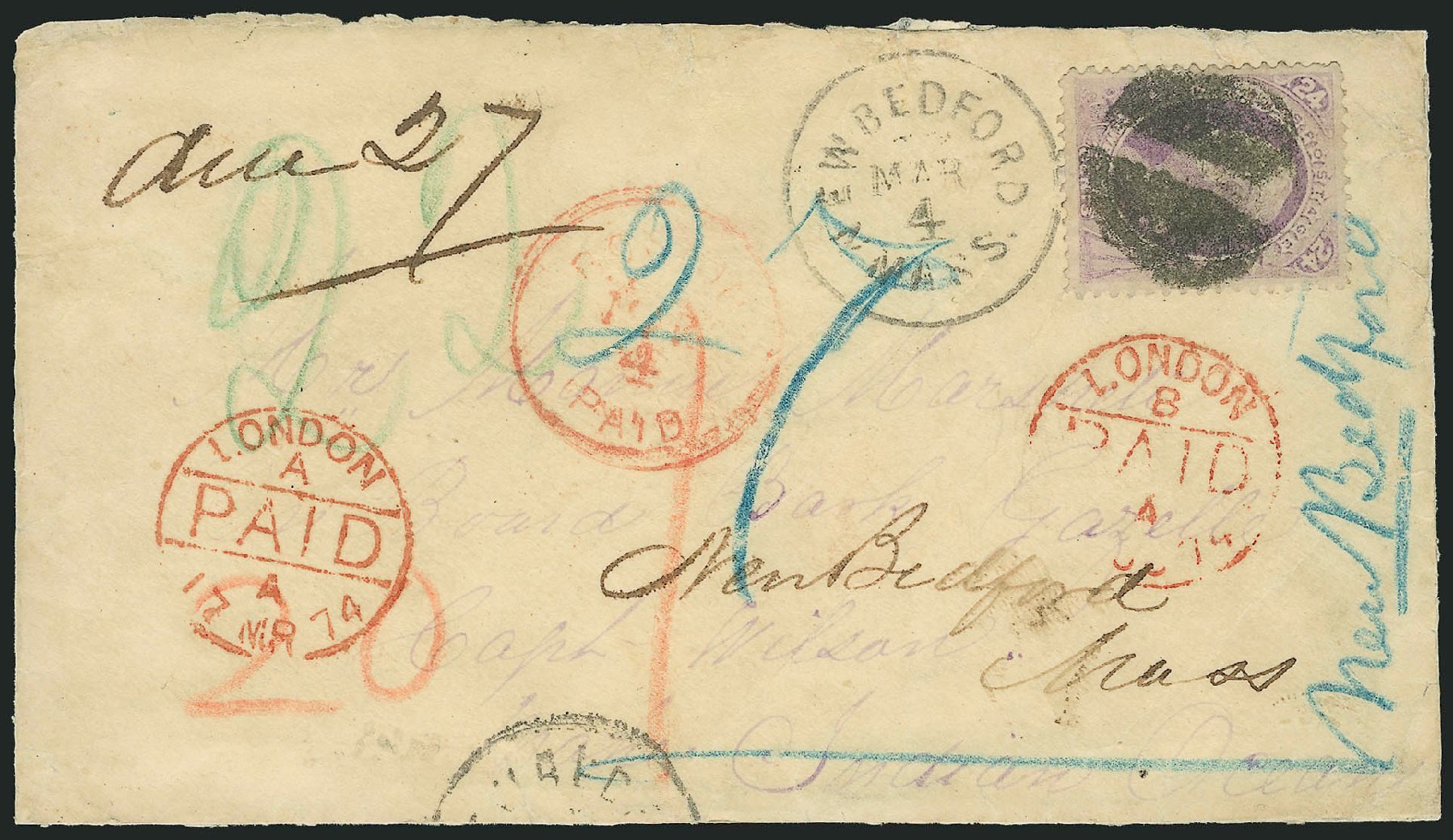 Value of US Stamps Scott Catalog # 153 - 24c 1870 Winfield Scott Without Grill. Robert Siegel Auction Galleries, Nov 2014, Sale 1084, Lot 3406