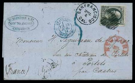 US Stamps Value Scott Cat. 154: 30c 1870 Hamilton Without Grill. Matthew Bennett International, Dec 2007, Sale 323, Lot 377