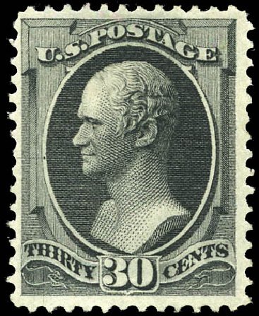 Values of US Stamp Scott # 154 - 1870 30c Hamilton Without Grill. Matthew Bennett International, Sep 2011, Sale 338, Lot 1827