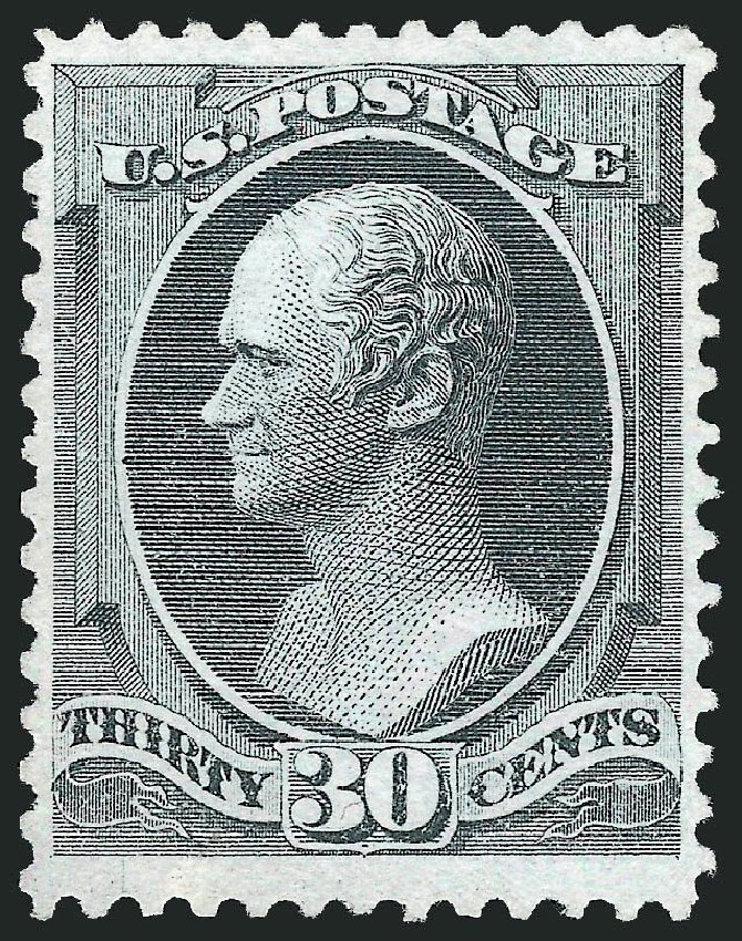 US Stamps Prices Scott Cat. #154 - 1870 30c Hamilton Without Grill. Robert Siegel Auction Galleries, Mar 2013, Sale 1040, Lot 1417