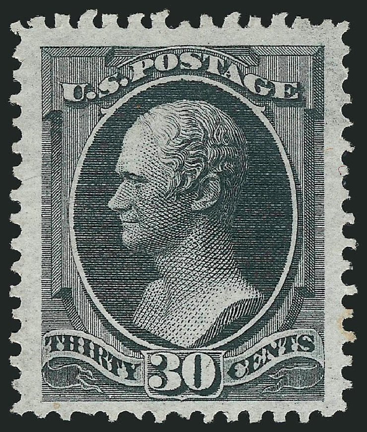 Value of US Stamp Scott Catalogue #154 - 1870 30c Hamilton Without Grill. Robert Siegel Auction Galleries, Sep 2014, Sale 1078, Lot 297
