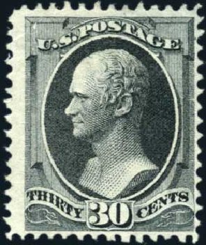 Price of US Stamp Scott Catalogue #154 - 1870 30c Hamilton Without Grill. Harmer-Schau Auction Galleries, Jul 2010, Sale 86, Lot 398