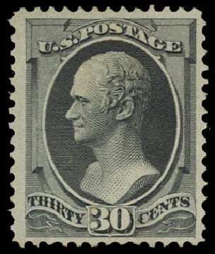 US Stamp Price Scott 154: 30c 1870 Hamilton Without Grill. Daniel Kelleher Auctions, Aug 2012, Sale 631, Lot 848