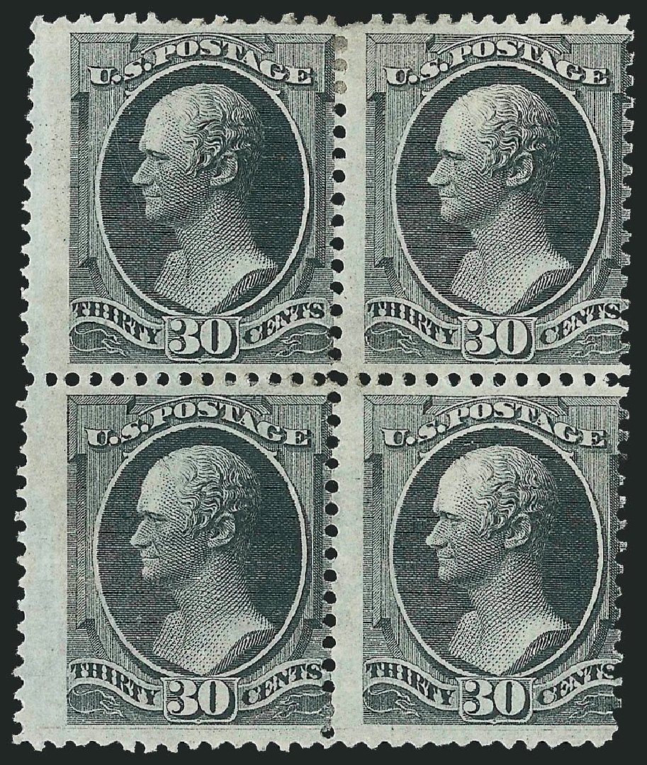 Value of US Stamp Scott Cat. # 154 - 1870 30c Hamilton Without Grill. Robert Siegel Auction Galleries, Nov 2014, Sale 1084, Lot 3408