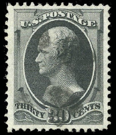 Value of US Stamp Scott Cat. # 154: 1870 30c Hamilton Without Grill. Matthew Bennett International, Sep 2010, Sale 331, Lot 519