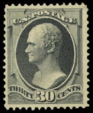 Cost of US Stamp Scott Catalogue #154 - 1870 30c Hamilton Without Grill. Daniel Kelleher Auctions, Mar 2014, Sale 650, Lot 2579