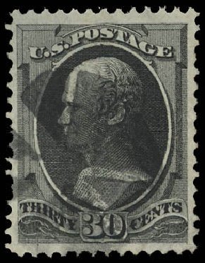 Costs of US Stamps Scott Catalog 154: 1870 30c Hamilton Without Grill. Daniel Kelleher Auctions, Jun 2012, Sale 630, Lot 1380