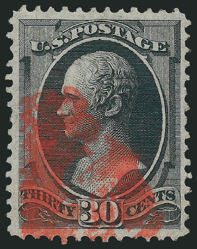 Price of US Stamp Scott Cat. #154: 1870 30c Hamilton Without Grill. Robert Siegel Auction Galleries, Dec 2013, Sale 1062, Lot 370