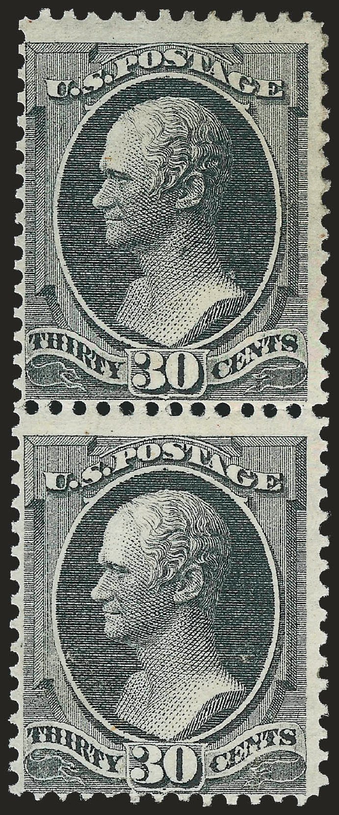 US Stamps Prices Scott Catalog # 154 - 30c 1870 Hamilton Without Grill. Robert Siegel Auction Galleries, Dec 2009, Sale 982, Lot 5454
