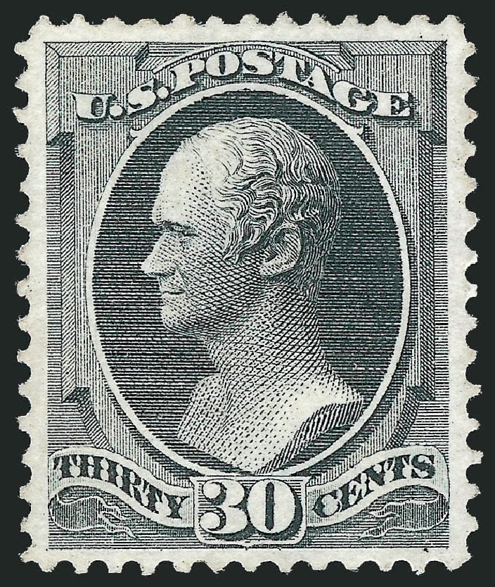US Stamps Values Scott Cat. #154: 30c 1870 Hamilton Without Grill. Robert Siegel Auction Galleries, Oct 2011, Sale 1013, Lot 275