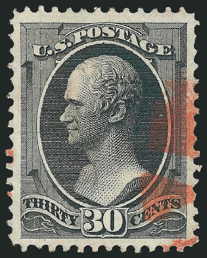 US Stamps Price Scott Catalog #154: 1870 30c Hamilton Without Grill. Robert Siegel Auction Galleries, Oct 2011, Sale 1014, Lot 1395