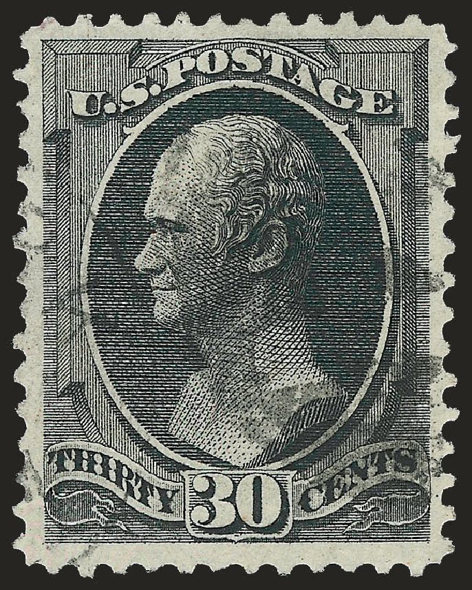 US Stamp Value Scott Catalogue # 154 - 30c 1870 Hamilton Without Grill. Robert Siegel Auction Galleries, Dec 2008, Sale 967, Lot 4282