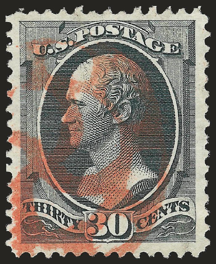 Cost of US Stamp Scott Catalogue 154: 30c 1870 Hamilton Without Grill. Robert Siegel Auction Galleries, Sep 2009, Sale 976, Lot 1572