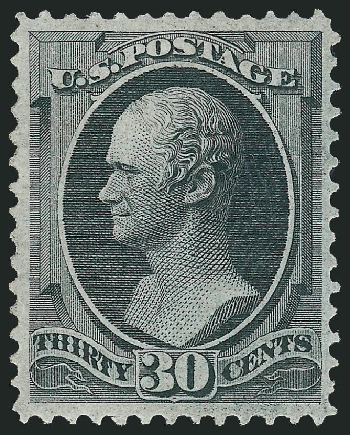 US Stamps Values Scott Catalog 154 - 30c 1870 Hamilton Without Grill. Robert Siegel Auction Galleries, Dec 2009, Sale 982, Lot 5452