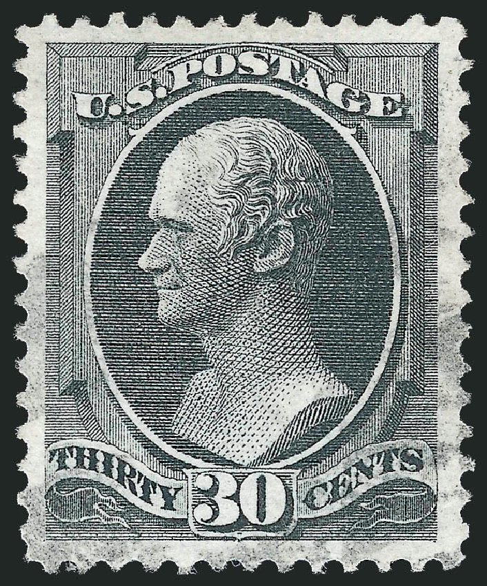 US Stamps Price Scott Cat. 154 - 1870 30c Hamilton Without Grill. Robert Siegel Auction Galleries, Sep 2012, Sale 1027, Lot 63