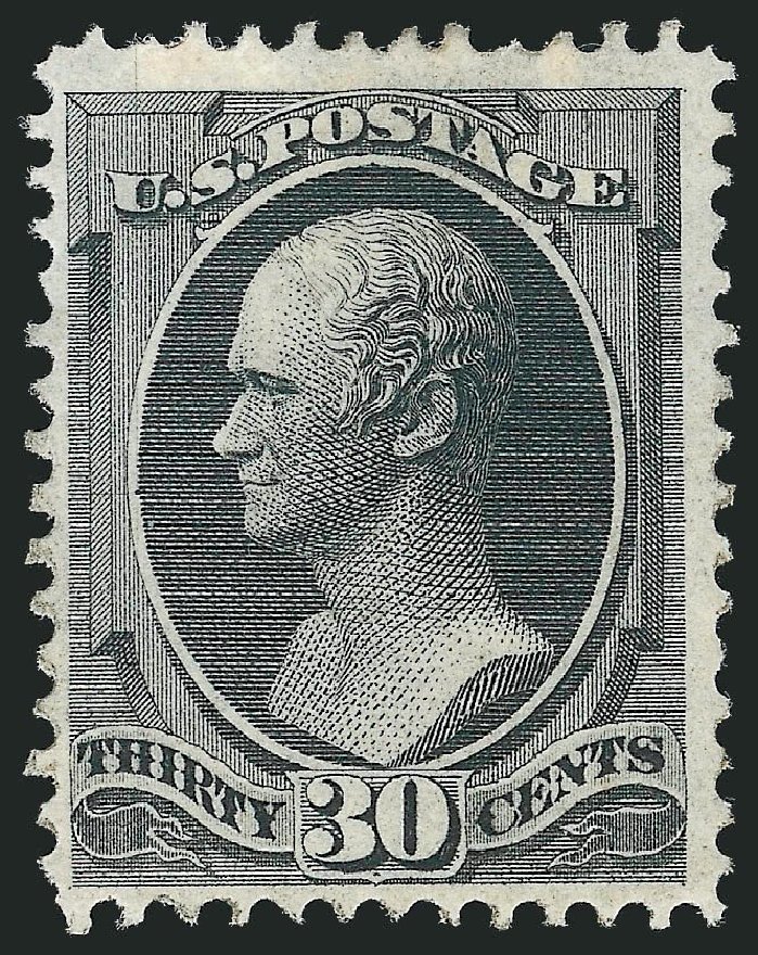 Value of US Stamps Scott Cat. # 154: 1870 30c Hamilton Without Grill. Robert Siegel Auction Galleries, Nov 2013, Sale 1057, Lot 733