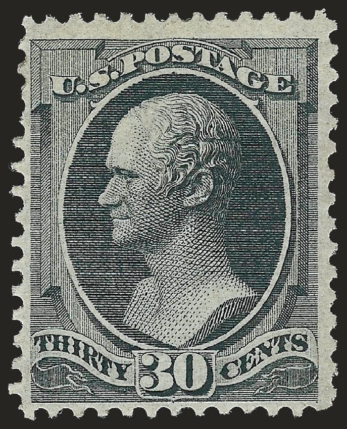US Stamps Values Scott # 154 - 30c 1870 Hamilton Without Grill. Robert Siegel Auction Galleries, Dec 2009, Sale 982, Lot 5453